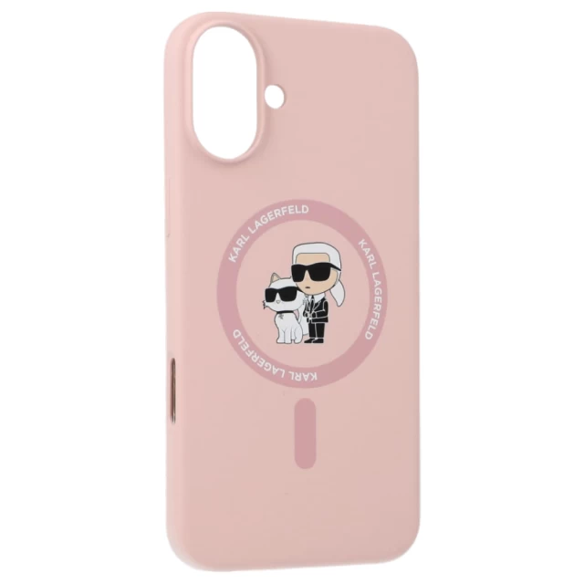 Чехол Karl Lagerfeld Silicone Karl & Choupette Ring для iPhone 16 Plus Pink with MagSafe (KLHMP16MSCMKCRHP)