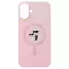 Чохол Karl Lagerfeld Silicone Karl & Choupette Ring для iPhone 16 Plus Pink with MagSafe (KLHMP16MSCMKCRHP)