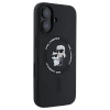 Чехол Karl Lagerfeld Silicone Karl & Choupette Ring для iPhone 16 Black with MagSafe (KLHMP16SSCMKCRHK)