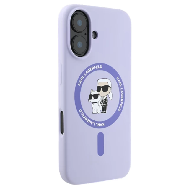 Чохол Karl Lagerfeld Silicone Karl & Choupette Ring для iPhone 16 Plus Purple with MagSafe (KLHMP16MSCMKCRHU)