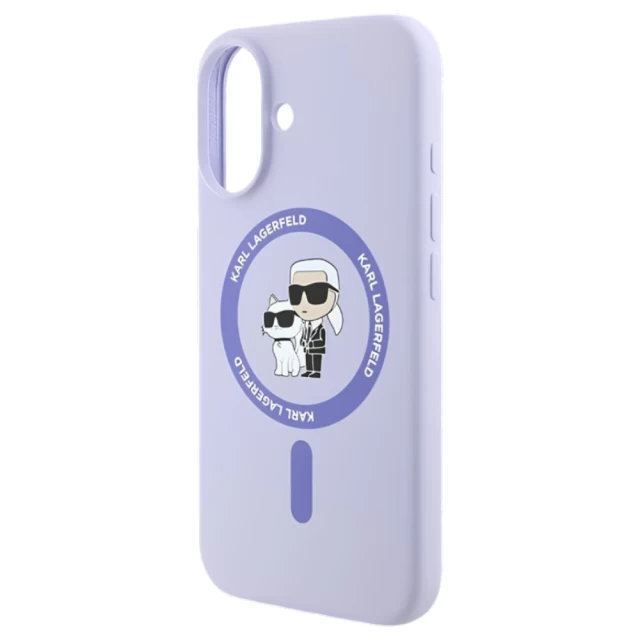 Чохол Karl Lagerfeld Silicone Karl & Choupette Ring для iPhone 16 Plus Purple with MagSafe (KLHMP16MSCMKCRHU)