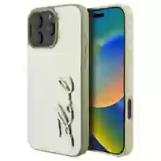 Чехол Karl Lagerfeld Metal Signature для iPhone 16 Pro Max Gold (KLHCP16XPFMFBKMD)