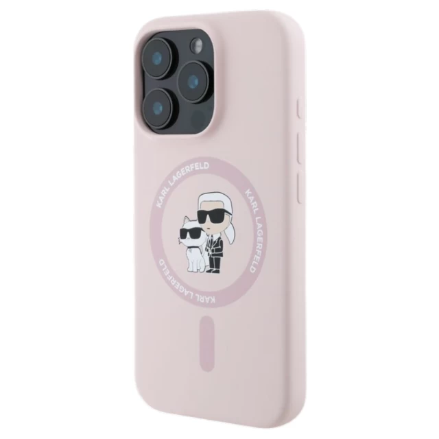 Чехол Karl Lagerfeld Silicone Karl & Choupette Ring для iPhone 16 Pro Max Pink with MagSafe (KLHMP16XSCMKCRHP)