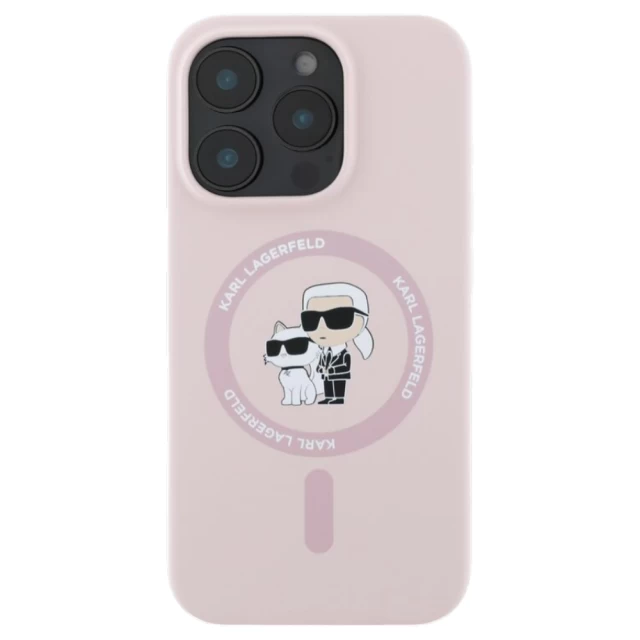 Чехол Karl Lagerfeld Silicone Karl & Choupette Ring для iPhone 16 Pro Max Pink with MagSafe (KLHMP16XSCMKCRHP)