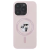 Чехол Karl Lagerfeld Silicone Karl & Choupette Ring для iPhone 16 Pro Pink with MagSafe (KLHMP16LSCMKCRHP)