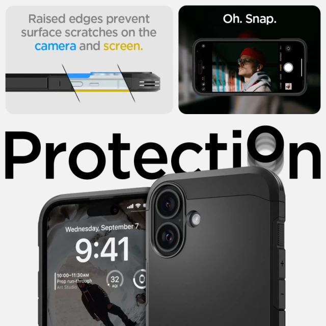 Чехол Spigen Tough Armor для iPhone 16 Black with MagSafe (ACS08216)