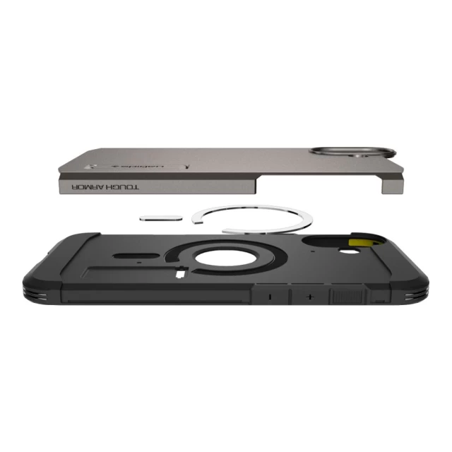 Чехол Spigen Tough Armor для iPhone 16 Gunmetal with MagSafe (ACS08215)