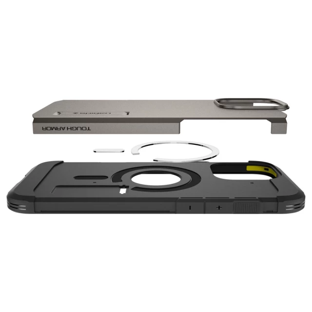 Чохол Spigen Tough Armor для iPhone 16 Pro Gunmetal with MagSafe (ACS08145)