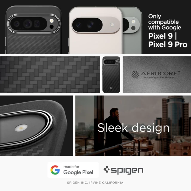 Чохол Spigen Enzo Aramid для Google Pixel 9 Pro XL Matte Black (ACS07734)