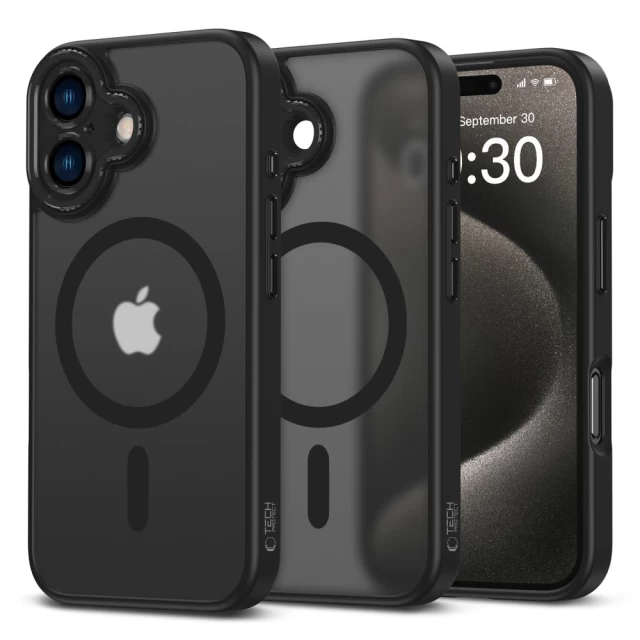 Чехол Tech-Protect MagCam для iPhone 16 Matte Black with MagSafe (5906302311668)