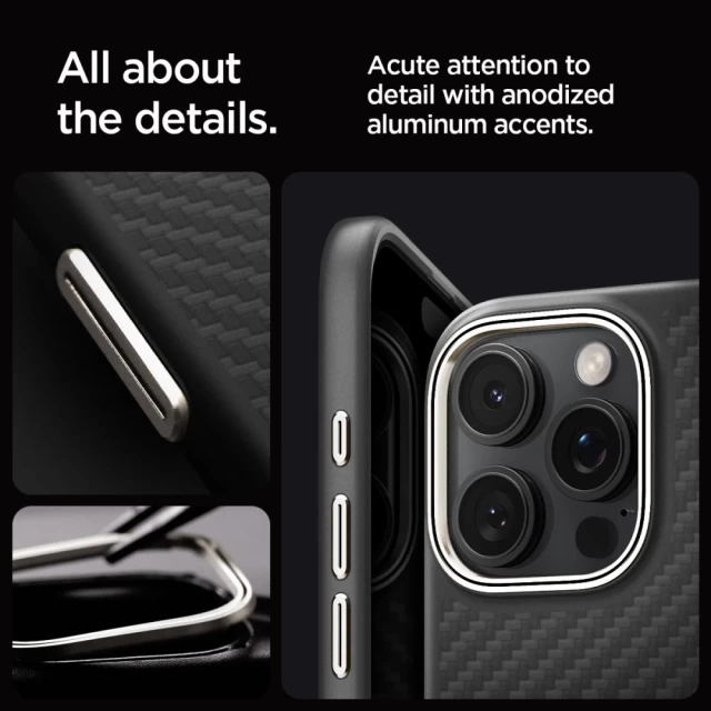 Чехол Spigen Enzo Aramid для iPhone 16 Pro Max Black Natural with MagSafe (ACS08501)