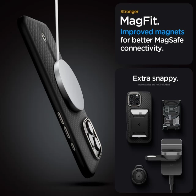 Чехол Spigen Enzo Aramid для iPhone 16 Pro Max Black Natural with MagSafe (ACS08501)