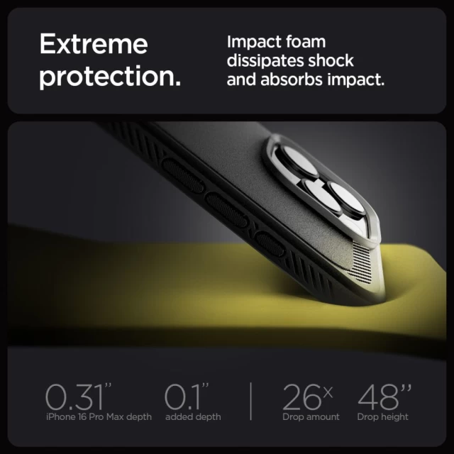 Чехол Spigen Rugged Armor для iPhone 16 Pro Max Matte Black with MagSafe (ACS07986)