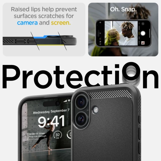 Чохол Spigen Rugged Armor для iPhone 16 Plus Matte Black with MagSafe (ACS08087)