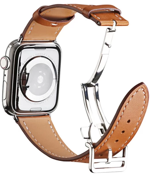 Ремешок Upex Single Tour Deployment Buckle для Apple Watch 49 | 45 | 44 | 42 mm Etoupe Swift Leather - 1