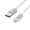 Кабель Belkin USB-A - Lightning BRAIDED Smart LED White 1.2m (CAA007BT04WH)