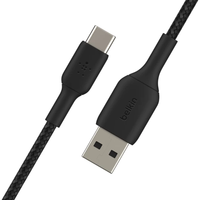 Кабель Belkin USB-A - USB-С BRAIDED Black 0.15m (CAB002BT0MBK)