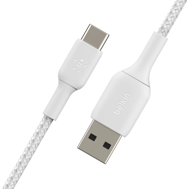 Кабель Belkin USB-A - USB-С BRAIDED White 2m (CAB002BT2MWH)