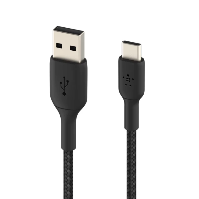 Кабель Belkin USB-A - USB-С BRAIDED Black 3m (CAB002BT3MBK)