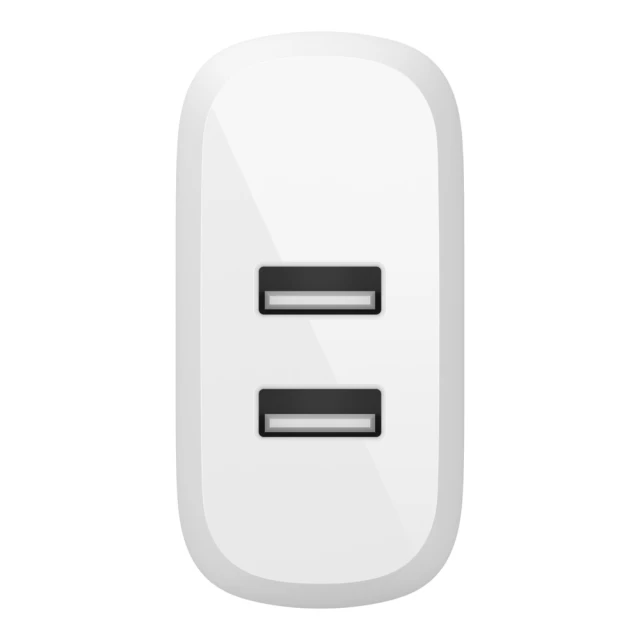 Мережевий зарядний пристрій Belkin Home 24W 2xUSB-A with USB-A to Lightning 1m White (WCD001VF1MWH)