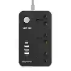 Мережевий подовжувач LDNIO 3x220V и 3xUSB-A и 1xUSB-C 2м (SC3412)