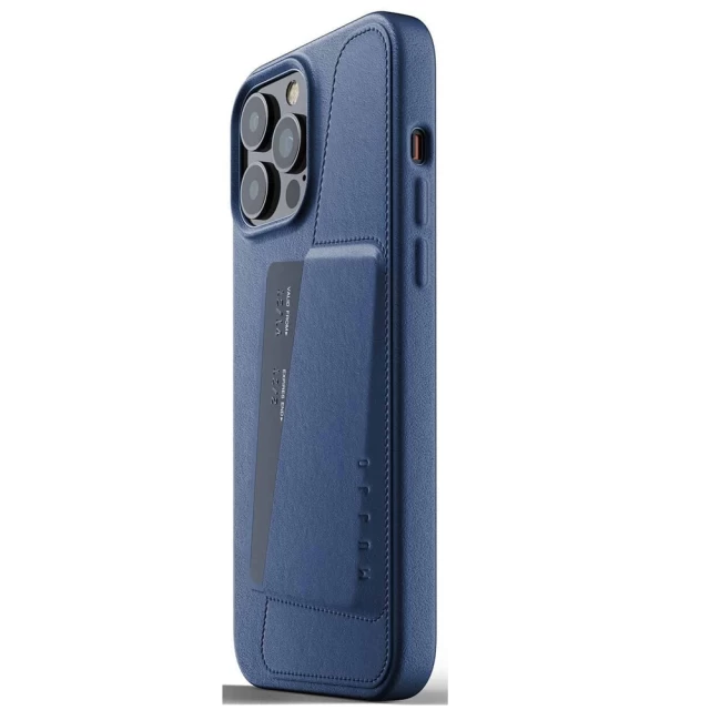 Чохол шкіряний MUJJO для Apple iPhone 13 Pro Max Wallet Full Leather, Monaco Blue