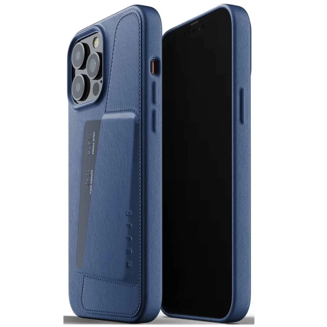 Чохол шкіряний MUJJO для Apple iPhone 13 Pro Wallet Full Leather, Monaco Blue
