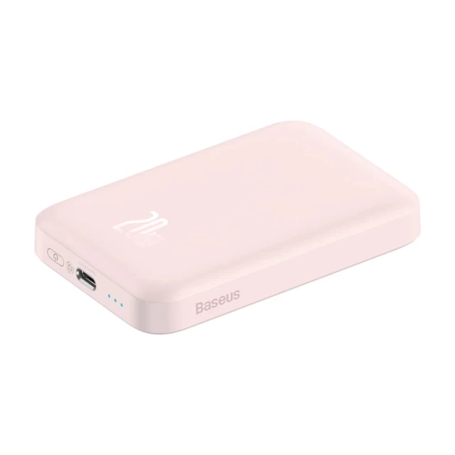 Портативное зарядное устройство Baseus Magnetic Wireless Charging 6000 mAh with USB-C to USB-C 0.5m Cable Pink (PPCX020004)