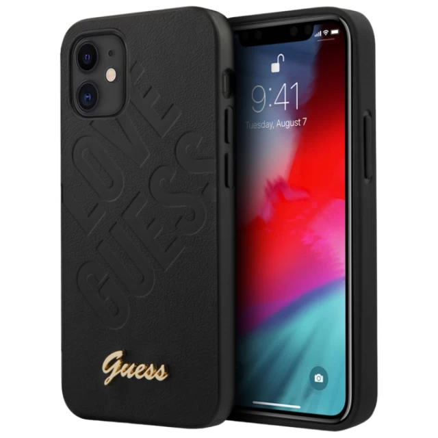 Чохол Guess Love Script Logo для iPhone 12 mini Black (GUHCP12SPUILGBK)