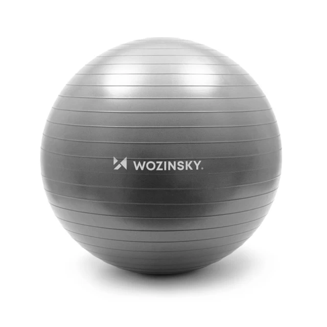 Мяч для упражнений Wozinsky 65 cm Silver (5907769300714)