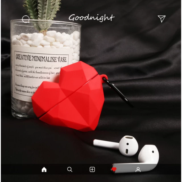 Чехол для наушников Upex для Apple AirPods 2/1 Funny Series Red Heart (UP78614)