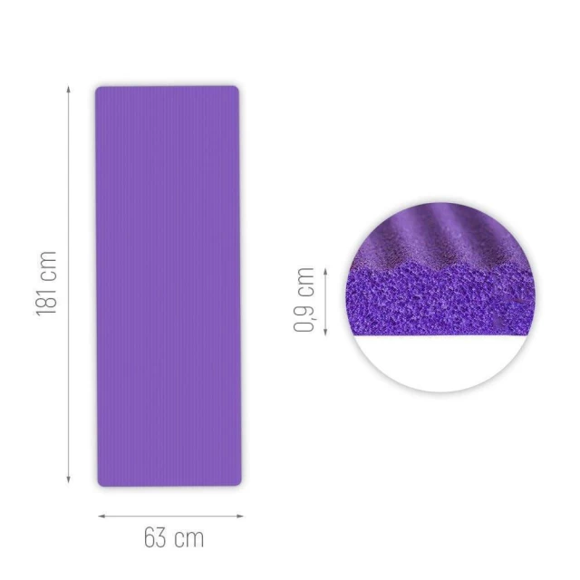 Нескользящий коврик для тренировок Wozinsky 181 cm x 63 cm x 1 cm Violet (5907769300448)