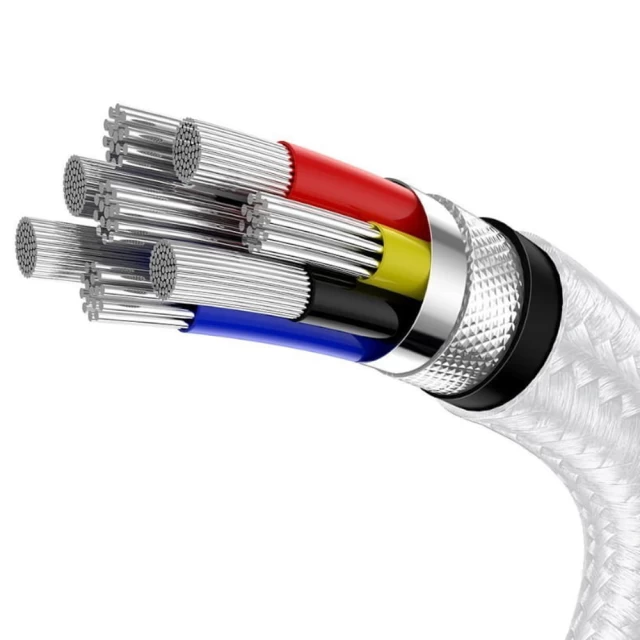 Кабель Baseus Cafule Metal Data Cable USB-C to USB-C 100W 1m White (CATJK-C02)