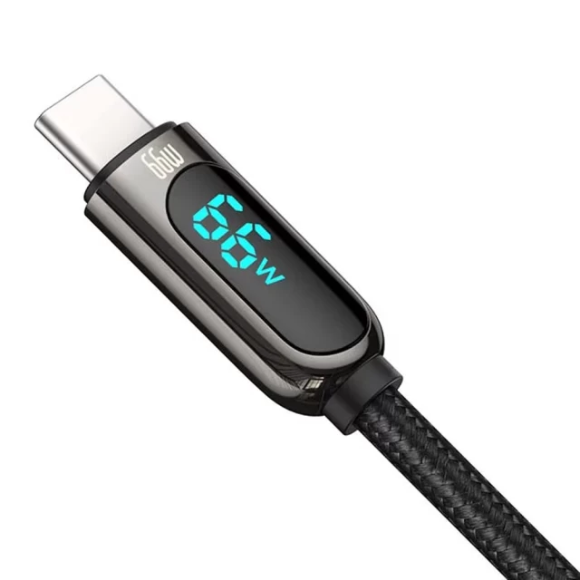 Кабель Baseus Display Fast Charging Data Cable USB-A to USB-C 66W 2m Black (CASX020101)