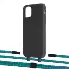 Чехол Upex Alter Eyelets for iPhone 11 Onyx with Twine Cyan and Fausset Matte Black (UP106446)