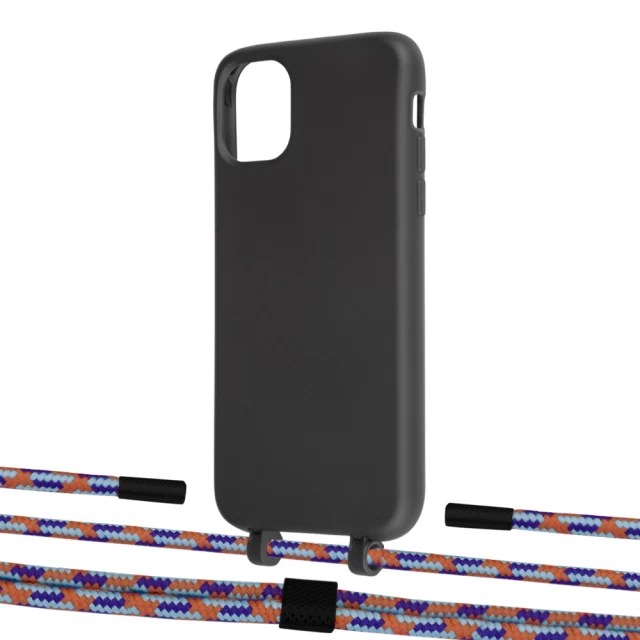 Чехол Upex Alter Eyelets for iPhone 11 Onyx with Twine Blue Sunset and Fausset Matte Black (UP106448)