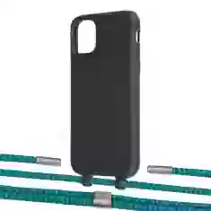 Чохол Upex Alter Eyelets for iPhone 11 Onyx with Twine Cyan and Fausset Silver (UP106463)