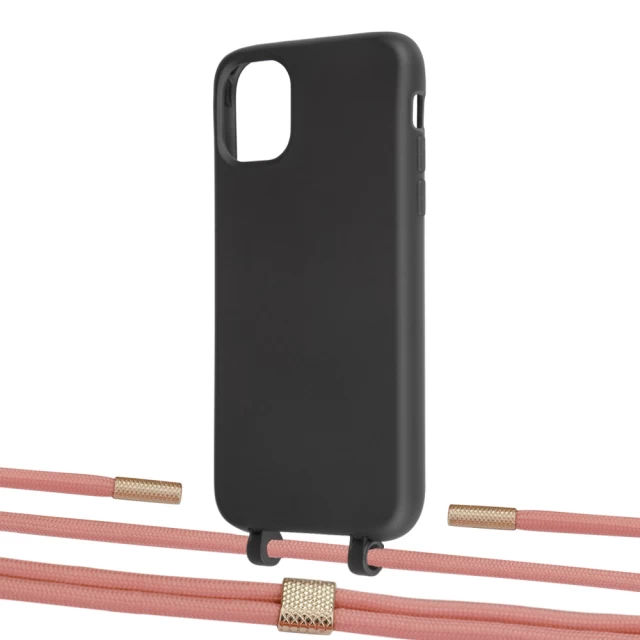 Чехол Upex Alter Eyelets for iPhone 11 Onyx with Twine Cantaloupe and Fausset Gold (UP106474)