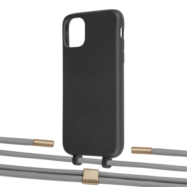 Чехол Upex Alter Eyelets for iPhone 11 Onyx with Twine Gray and Fausset Gold (UP106477)
