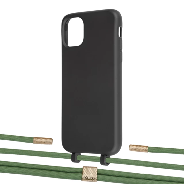 Чехол Upex Alter Eyelets for iPhone 11 Onyx with Twine Mint and Fausset Gold (UP106478)