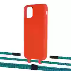 Чехол Upex Alter Eyelets for iPhone 11 Red with Twine Cyan and Fausset Matte Black (UP106497)