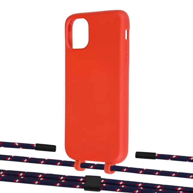 Чехол Upex Alter Eyelets for iPhone 11 Red with Twine Blue Marine and Fausset Matte Black (UP106501)