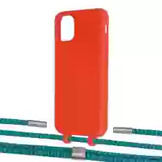 Чохол Upex Alter Eyelets for iPhone 11 Red with Twine Cyan and Fausset Silver (UP106514)