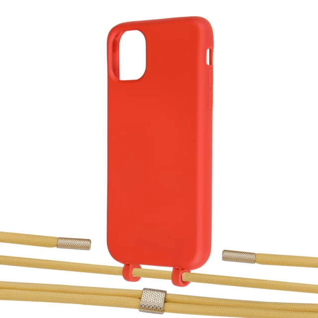 Чохол Upex Alter Eyelets for iPhone 11 Red with Twine Sunflower and Fausset Gold (UP106526)