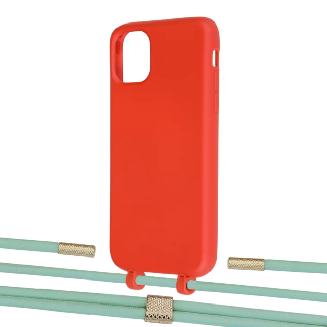 Чехол Upex Alter Eyelets for iPhone 11 Red with Twine Pistachio and Fausset Gold (UP106527)