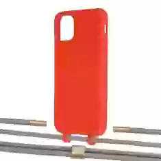 Чехол Upex Alter Eyelets for iPhone 11 Red with Twine Gray and Fausset Gold (UP106528)