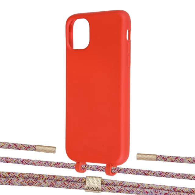 Чехол Upex Alter Eyelets for iPhone 11 Red with Twine Mulberry and Fausset Gold (UP106530)