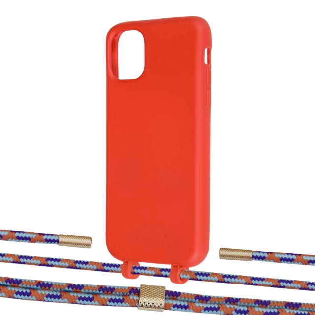 Чехол Upex Alter Eyelets for iPhone 11 Red with Twine Blue Sunset and Fausset Gold (UP106533)
