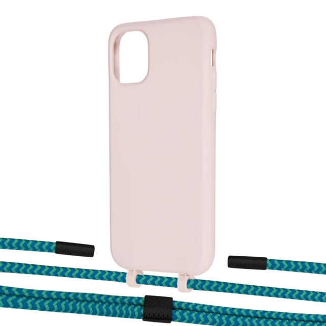 Чехол Upex Alter Eyelets for iPhone 11 Crepe with Twine Cyan and Fausset Matte Black (UP106548)