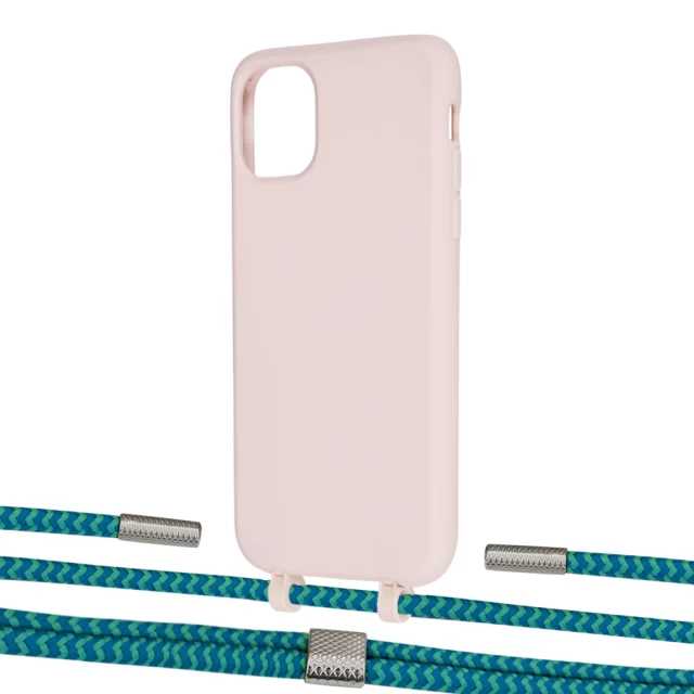 Чохол Upex Alter Eyelets for iPhone 11 Crepe with Twine Cyan and Fausset Silver (UP106565)